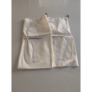 SALVATORE FERRAGAMO New Logo Drawstring Dust Bag Shoe Bags 17" X 8" Set Of 2